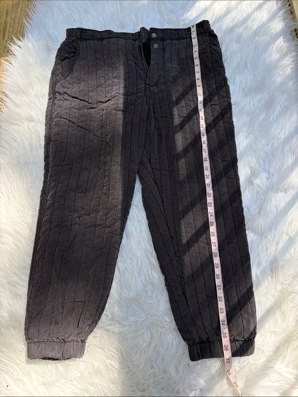 Free People Quilted Black Jogger Pants